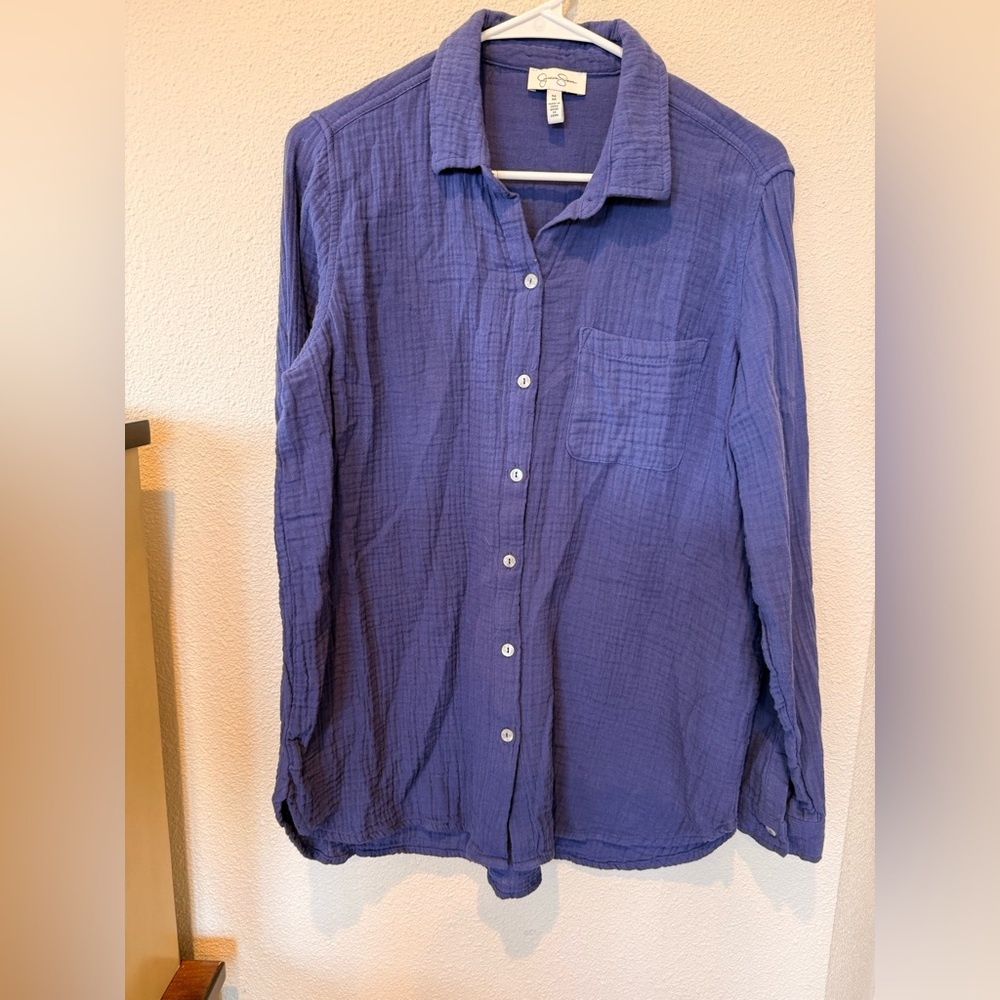 Jessica Simpson Purple Casual Button Down Shirt
